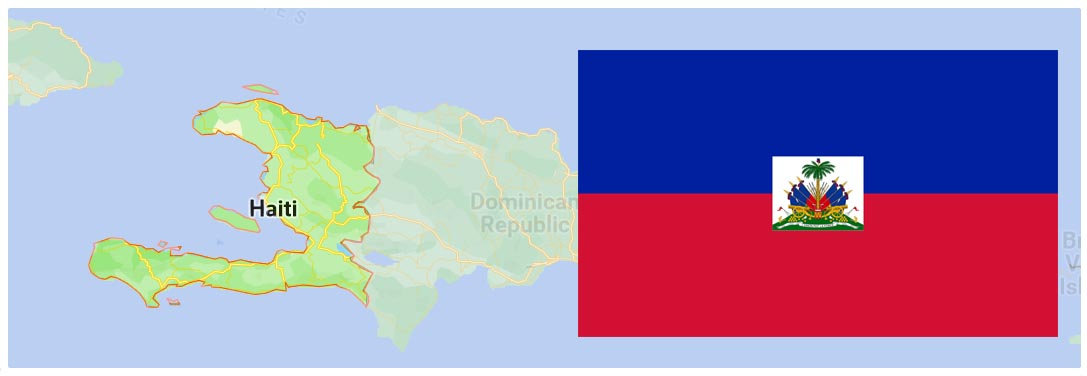 Map and Flag of Haiti